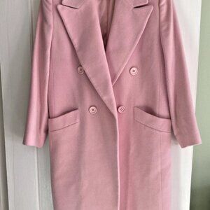 Vintage I. Magnin Pink Peacoat Double Breasted Long Coat SEE DESCRIPTION